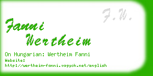 fanni wertheim business card